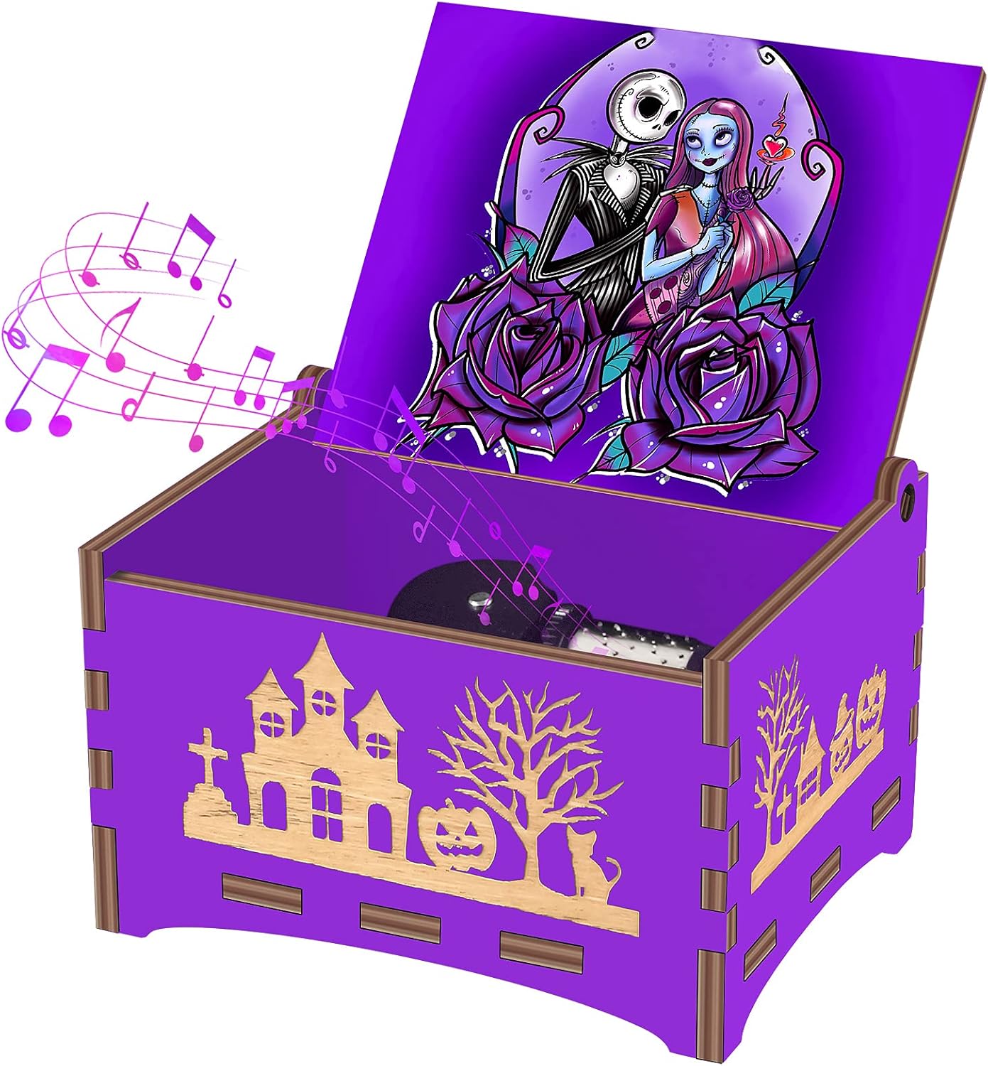 Halloween Party Gifts for Women/Kids/Girls/Boys/Toddler/Adults - The Nightmare Before Christmas Music Box - Wooden Clockwork Vintage Musical Box for Halloween Party Favor - Plays This is Halloween