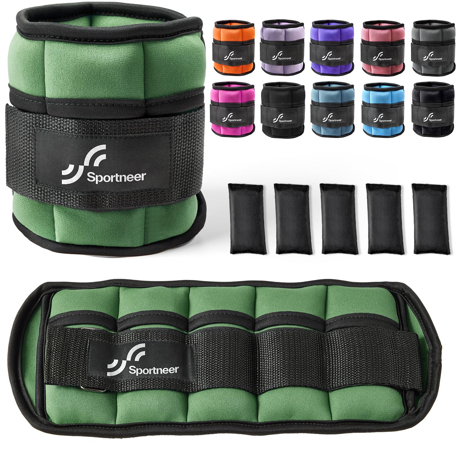 Sportneer Adjustable Ankle Weights, 2-10 lb per Pair, Removable Weights