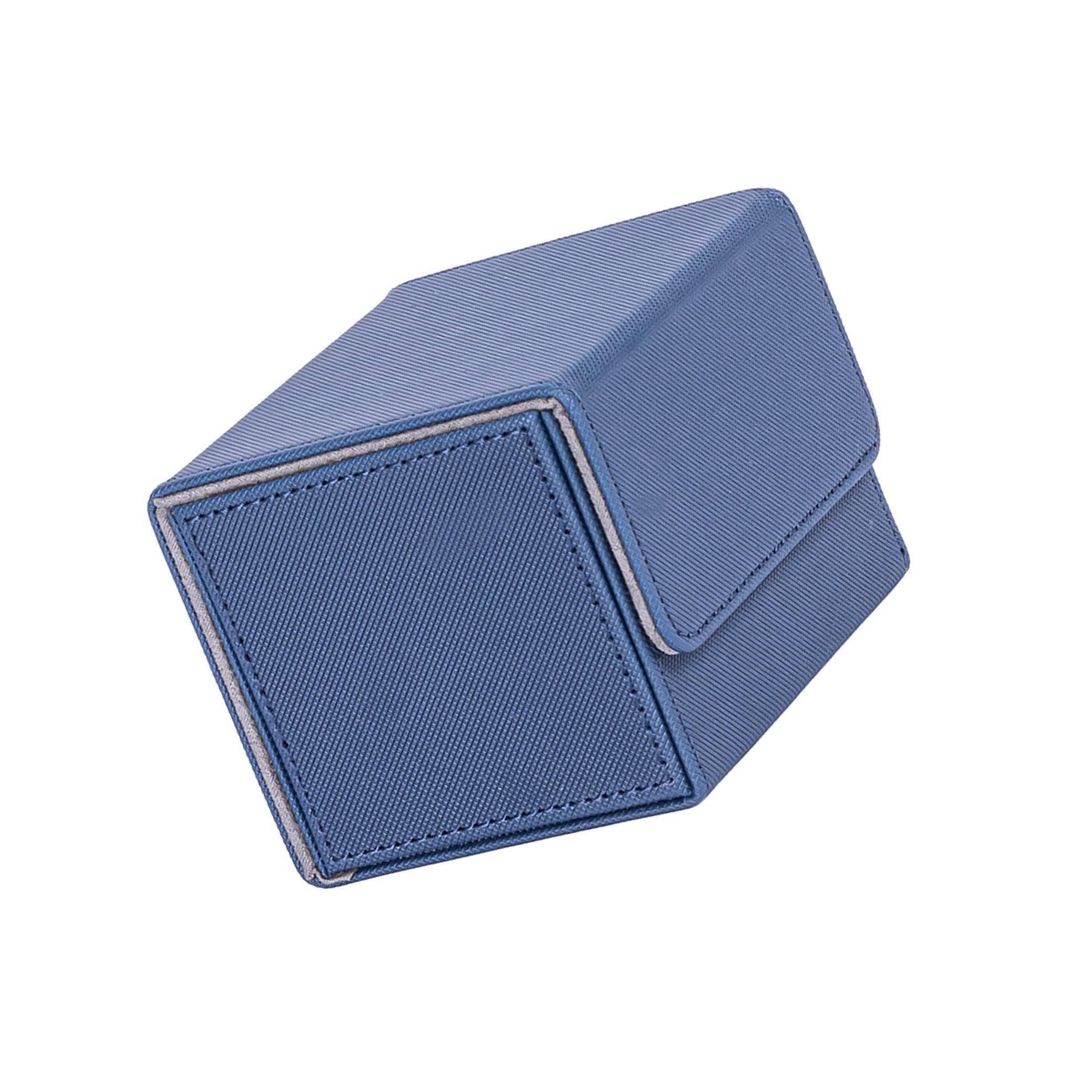 KIXZSAZ Cards Storage Box Compact and Sturdy Card Deck Case Games Compatible, Dark Blue, 105x90x80mm