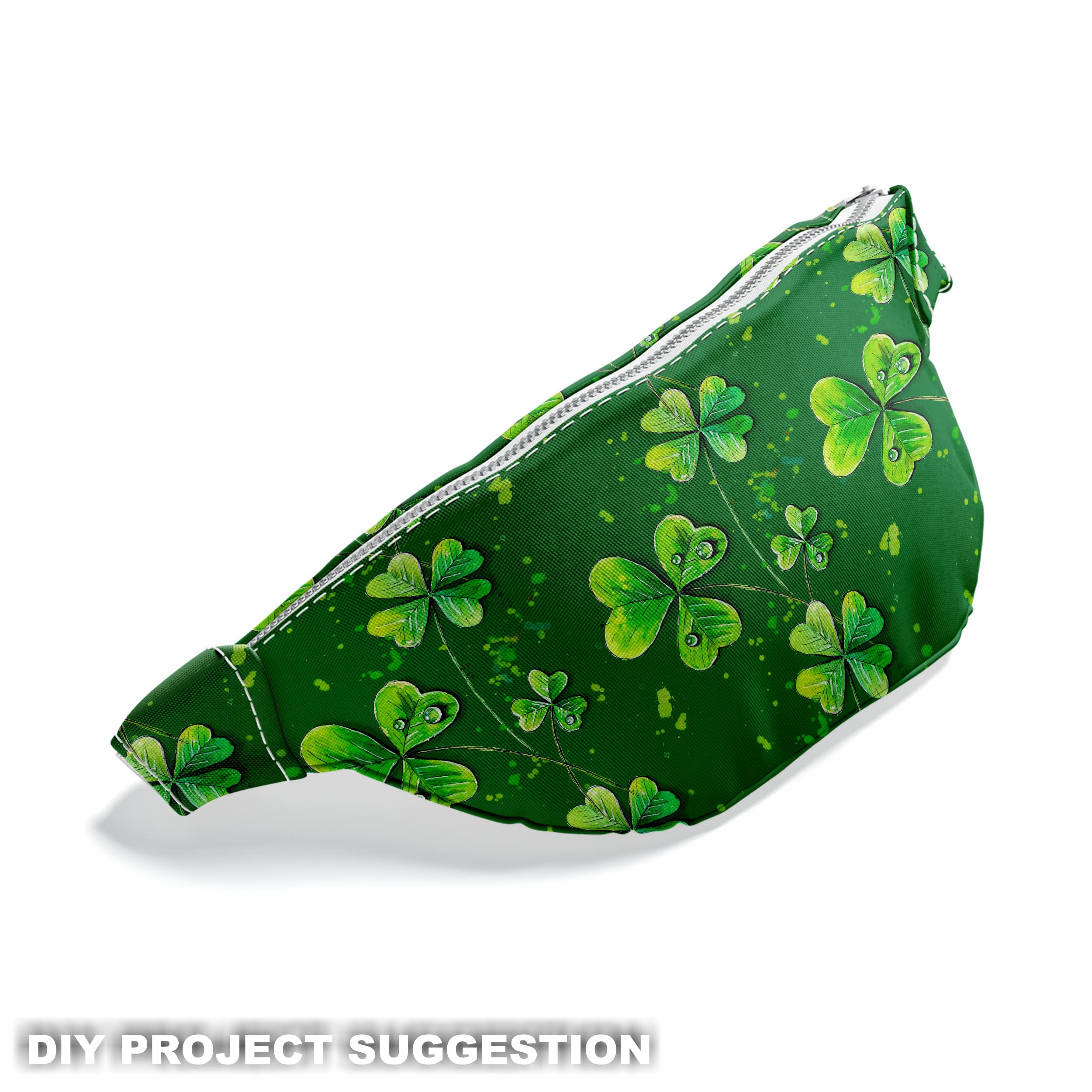 HEKO PANELS Stoff Oxford Wasserdichte Meterware Canvas-Stoff Polyester Stoff Zum Nähen Nähstoffe Möbelstoffe Dekostoffe Handwerken Wasserabweisend Blickdicht Kleeblätter Shamrock 5 Meter 155 x 500 cm