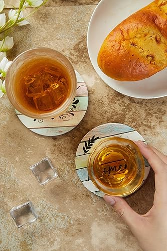 Miniatura 6 de Juego de 6 posavasos de cerámica absorbentes con soporte, bonitos diseños divertidos, estilo moderno de granja, únicos y personalizados para