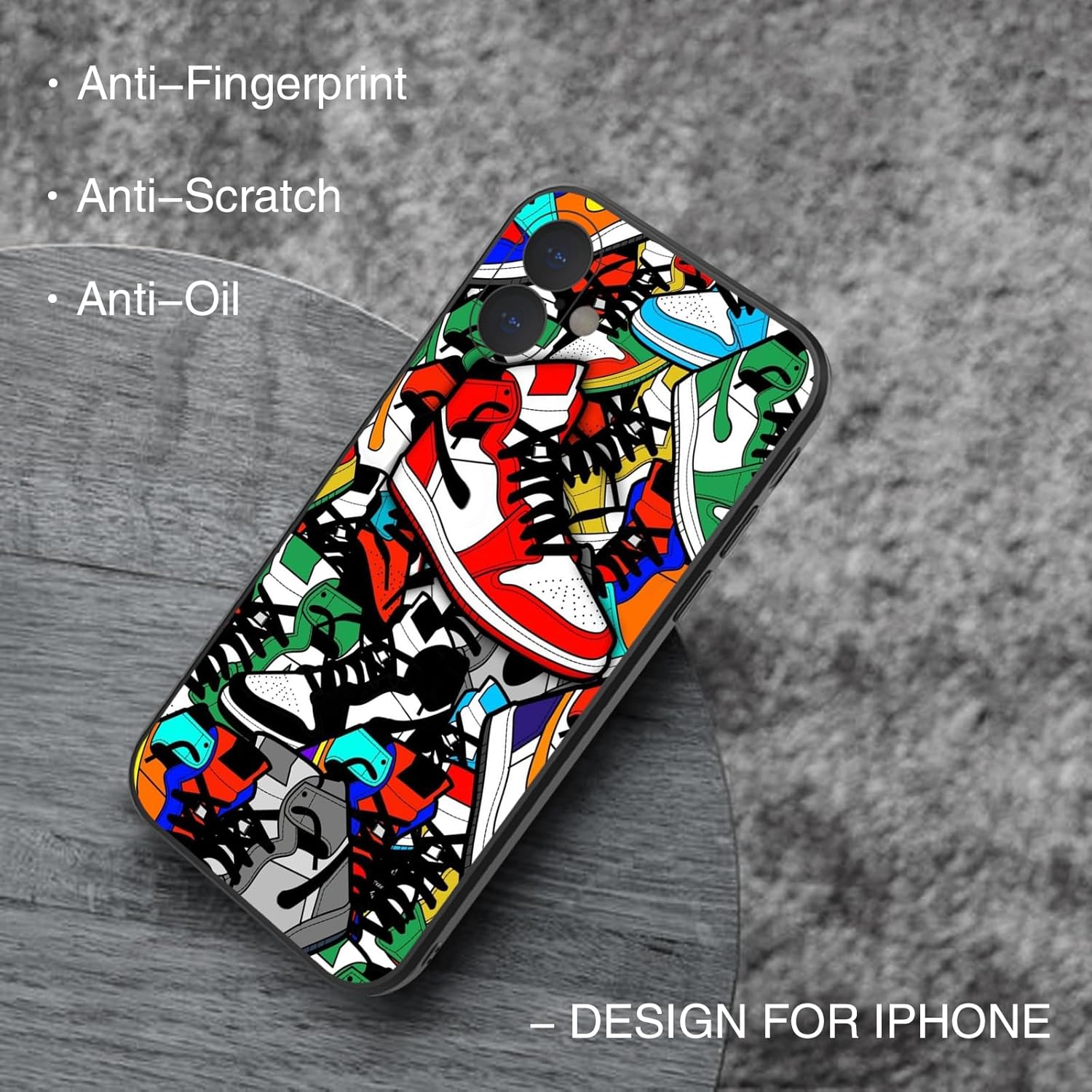 Compatible with iPhone 16 Case for Cool Boys and Men, Basketball Shoes Sneaker Cute Aesthetic Color Ways Soft TPU Cute Funny Glossy Cover Graphics Sports Design - Image 5