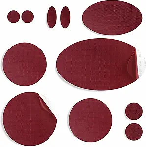 aZengear Down Jacket Repair Patches | Pre-Cut, Self-Adhesive, Soft, Waterproof, Tear-Resistant Rip-Stop Nylon Fabric to Fix Holes in Clothing, Sleeping Bags, Ski Pants (11 Pcs, Burgundy)
