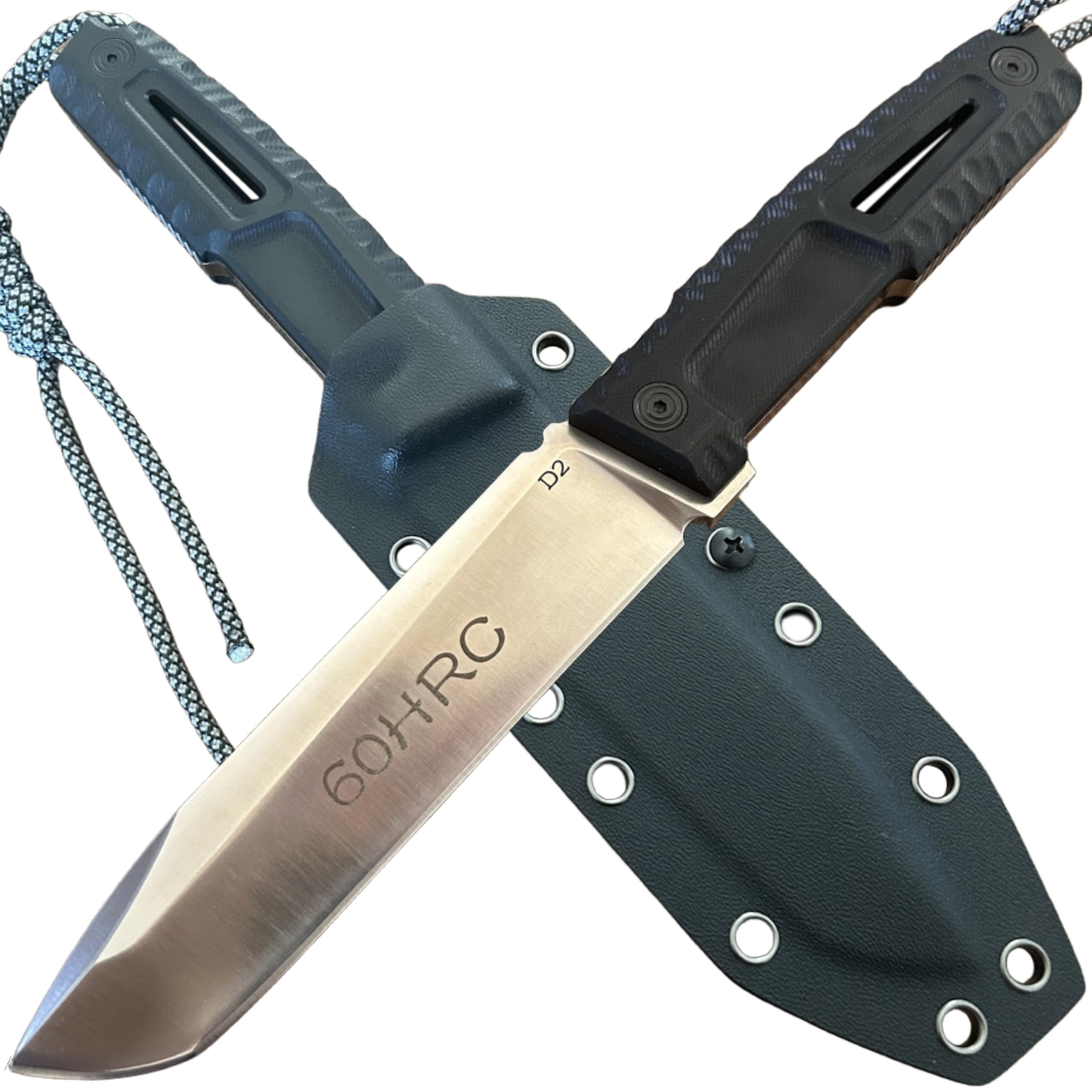 Amazon.co.jp: 27cm【G-10ハンドルとKydex鞘】フルタングD2鋼 60HRC
