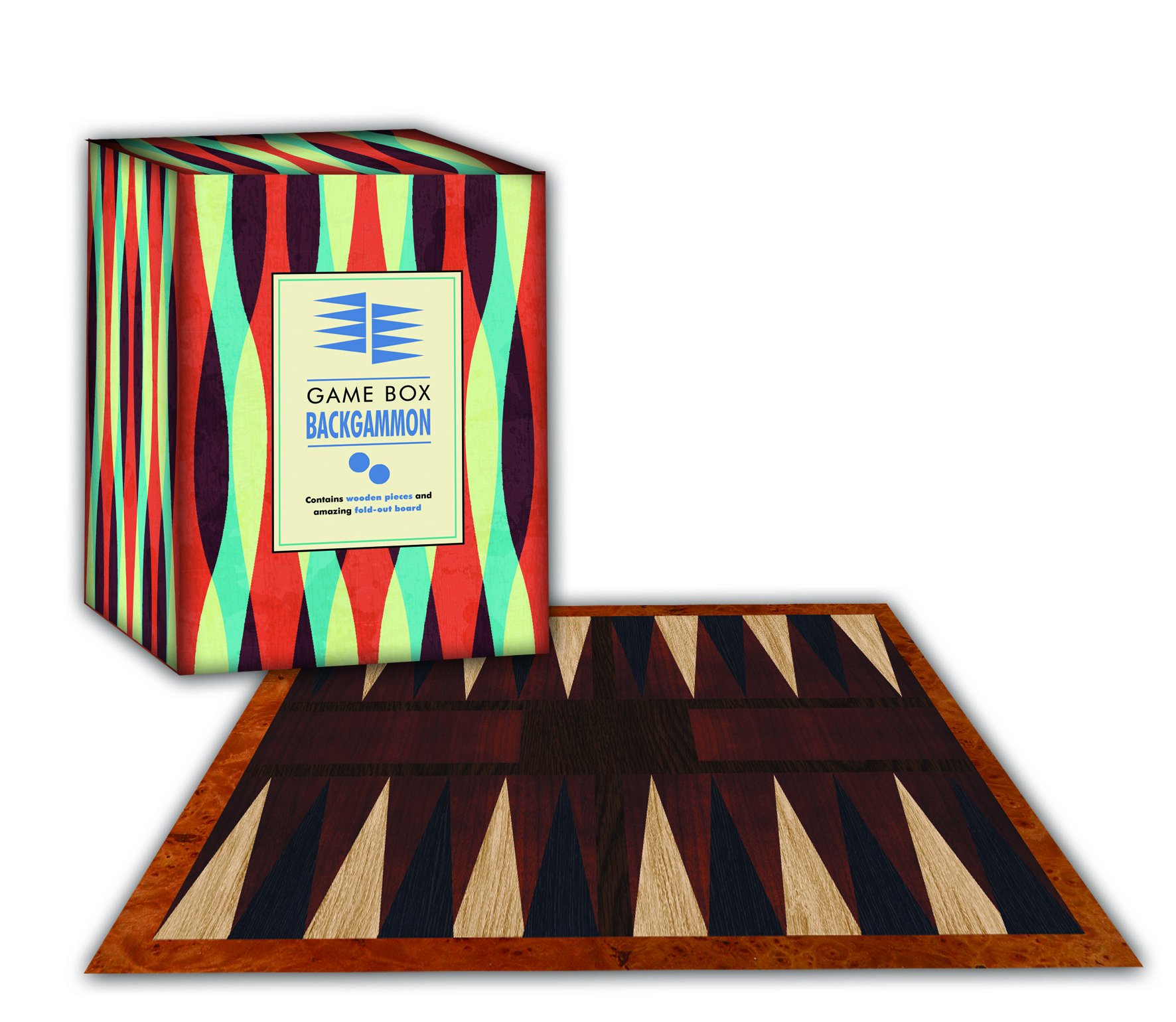 Robert Frederick Backgammon-Set in ausklappbaren Game Box – Geometrische, Sortiert