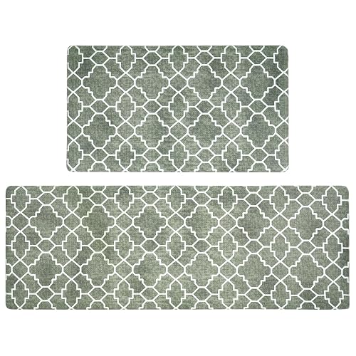 FRESHMINT Kitchen Mat Set of 2, Sage Green