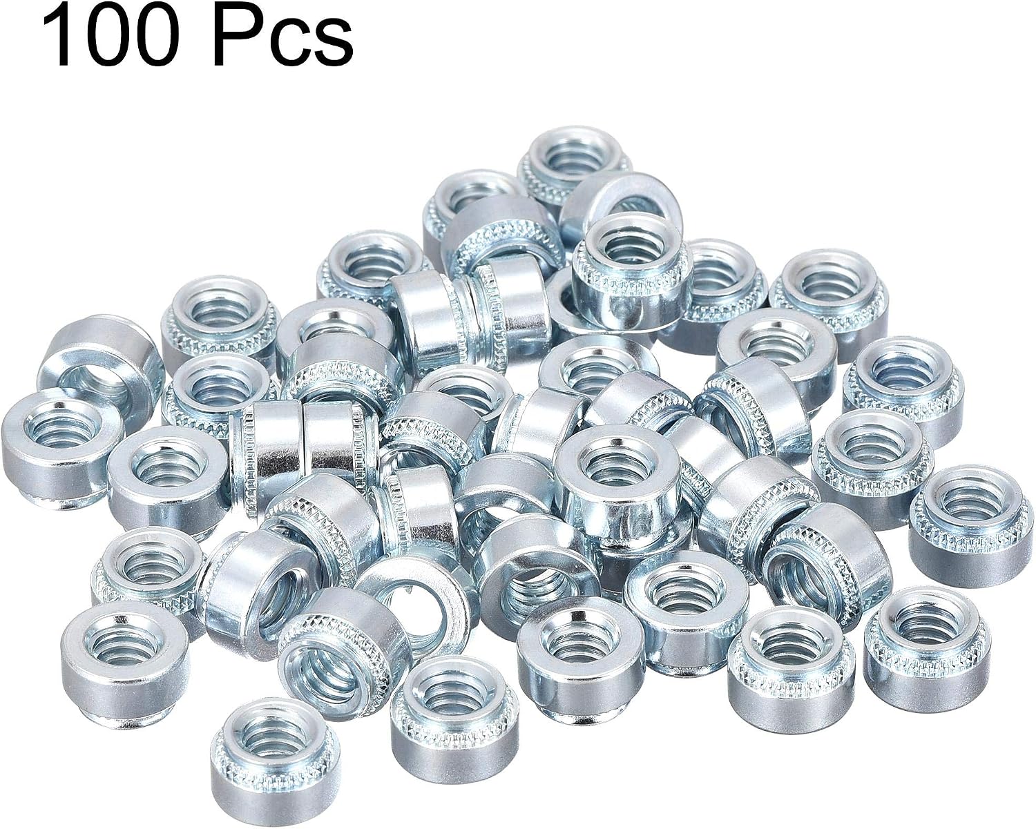 sourcing map Self -Clinching Nuts,1/4-20x5.59mm Carbon Steel Rivet Nut Fastener 100pcs - Image 4