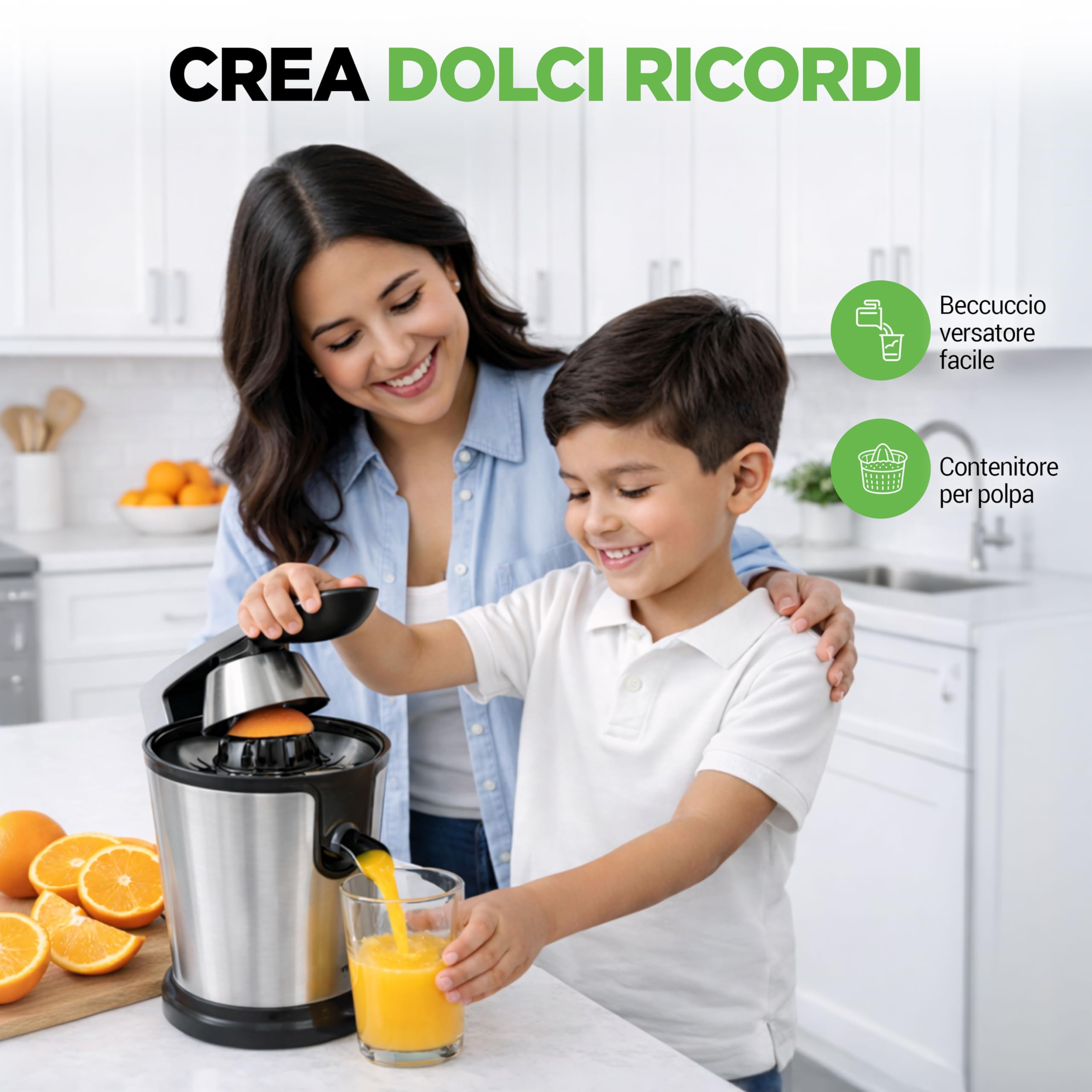 NutriChef Estrattore di Succo, Estrattore e Centrifuga Spremiagrumi Elettrico in Acciaio Inox con Pressa Manuale, Filtro Polpa Regolabile, Lavabile in Lavastoviglie, Motore 160 Watt