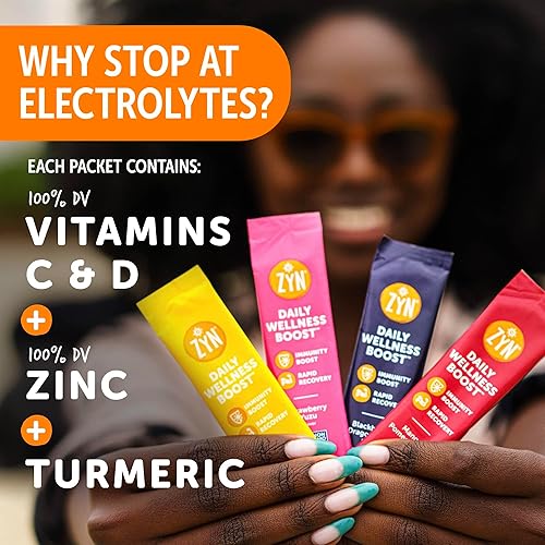 Miniatura 3 de ZYN Paquetes de hidratación de mezcla de bebidas con electrolitos, polvo de electrolitos, paquetes de hidratación con curcumina de cúrcuma, vitamina