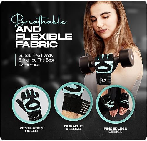 Miniatura 4 de Special Essentials Guantes de entrenamiento para hombres y mujeres, guantes antideslizantes para levantamiento de pesas con acolchado y correa para