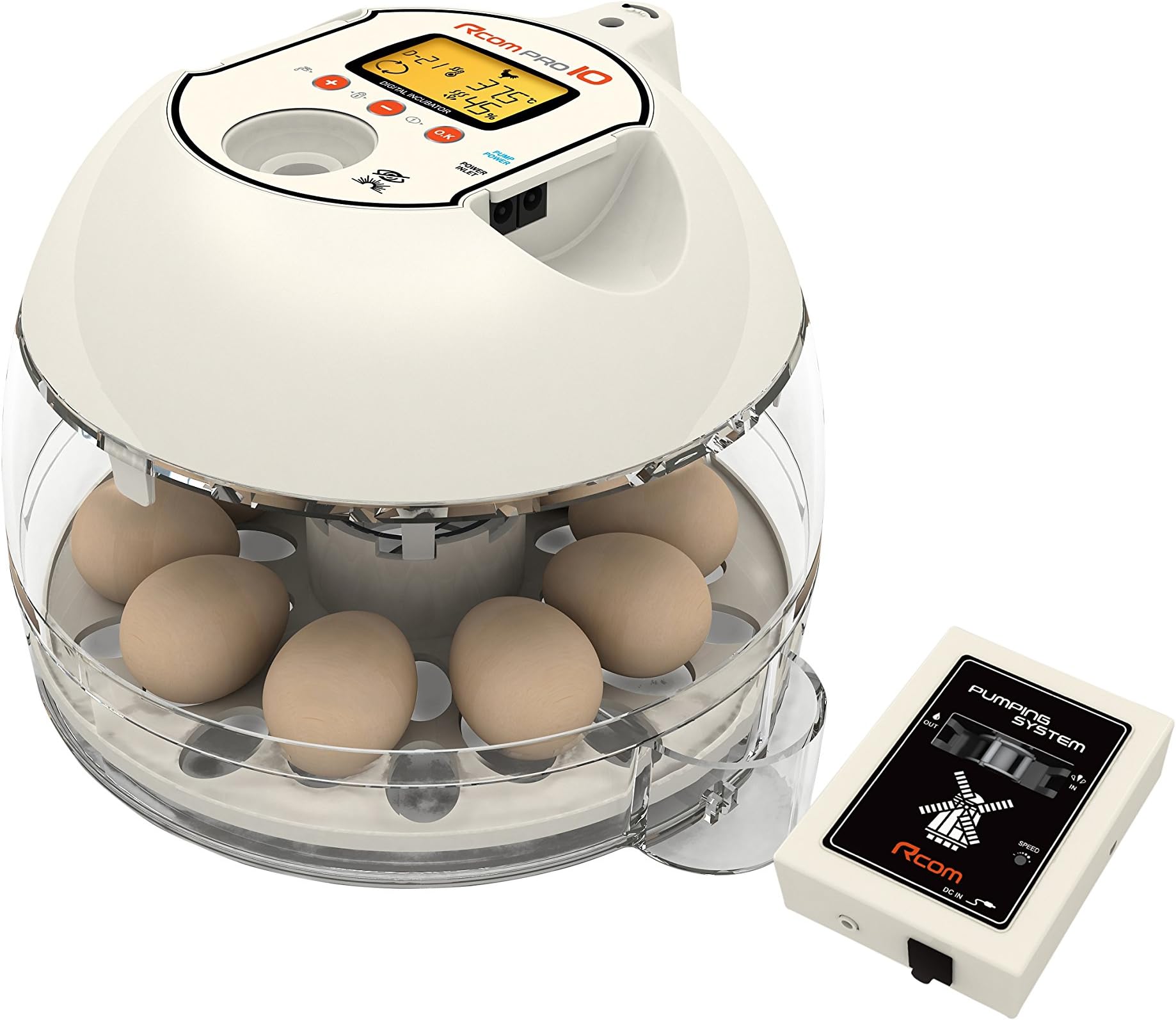 R-Com PX-10P Plastic/Metal Model 10 Pro Automatic Digital Auto-Turning Egg Incubator Plus with APS