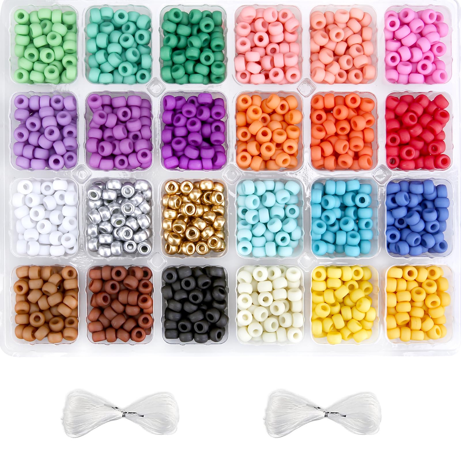 Greentime Pony Beads kit,Opaque Matte Bead for DIY Friendship Necklace