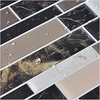 Vista 4 de Art3d Paquete de 6 calcomanías de vinilo para despegar y pegar, azulejos para salpicaduras de cocina, 12 x 12 pulgadas, diseño de mármol