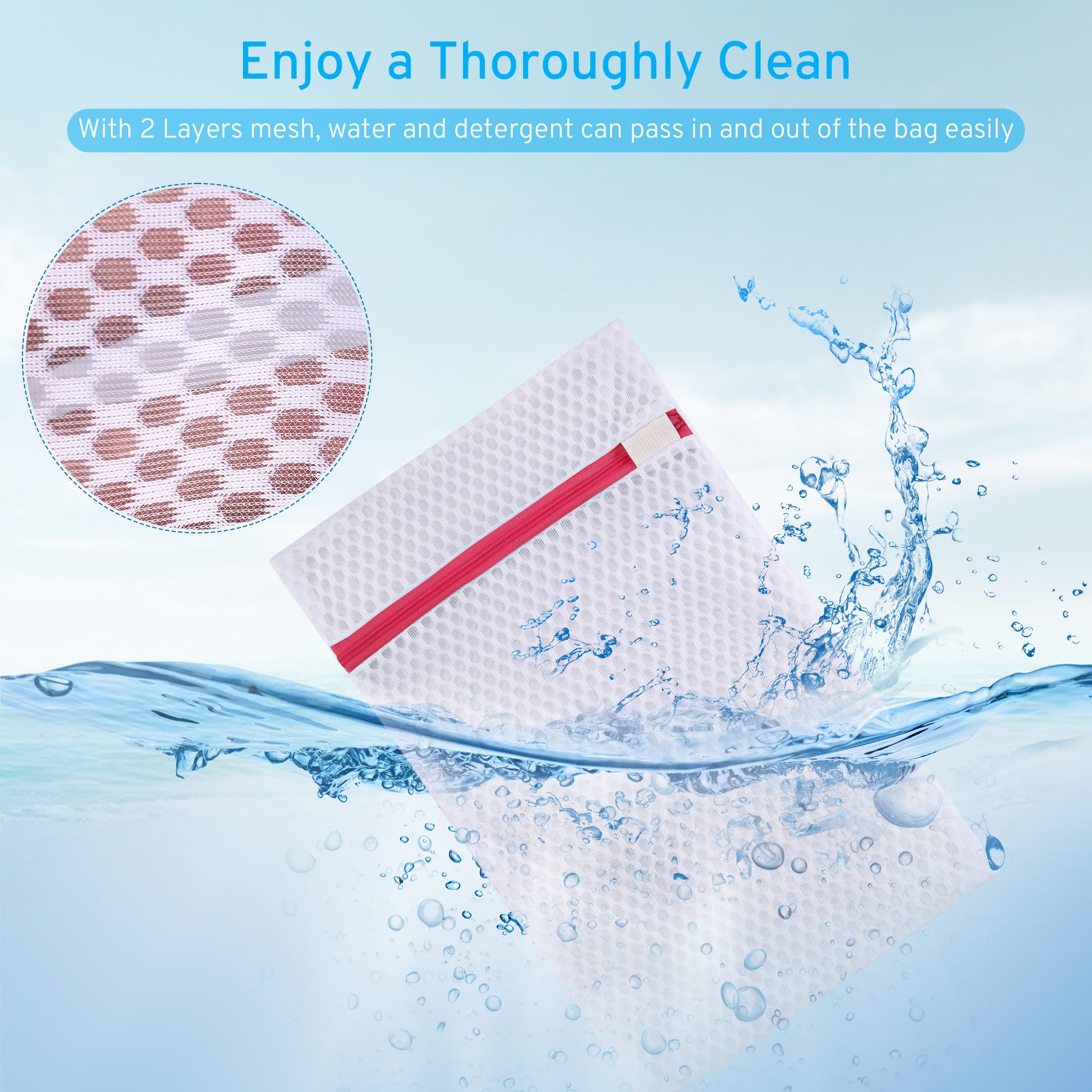 2nd Gen Honeycomb Mesh Laundry Bags - 3 Pack (S/M/L) For Delicates, Bras, Socks - Washing & Travel Organizer