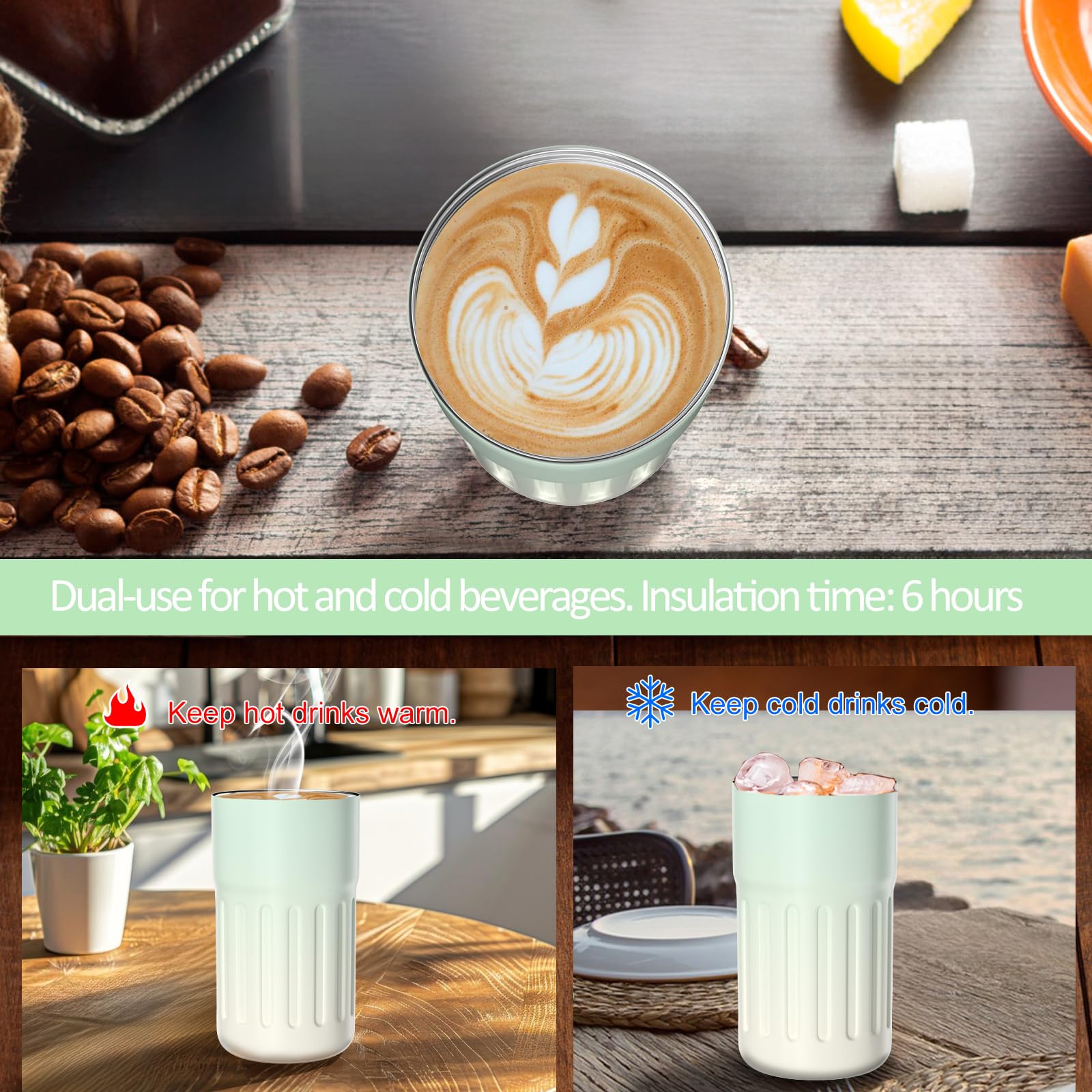 Homealexa Coffee Cup Travel Mugs, Vacuum Insulating Cup 316 Stainless Steel, LED Touch Screen Temperature Gauge - Image 4