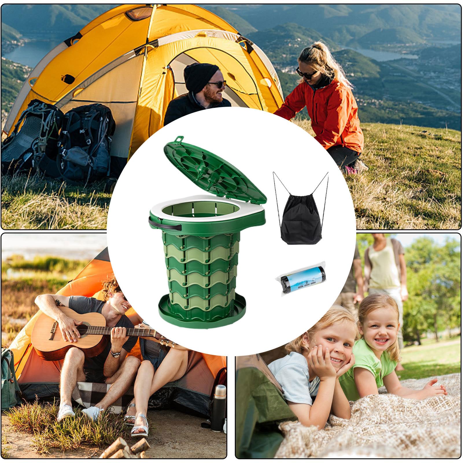 Toilette - Faltbare Toilette, Höhenverstellbarer, versenkbar für Kinder und Erwachsene, Outdoor Campinghocker für Boot, Strandzelt, Wandern, lange Reisen