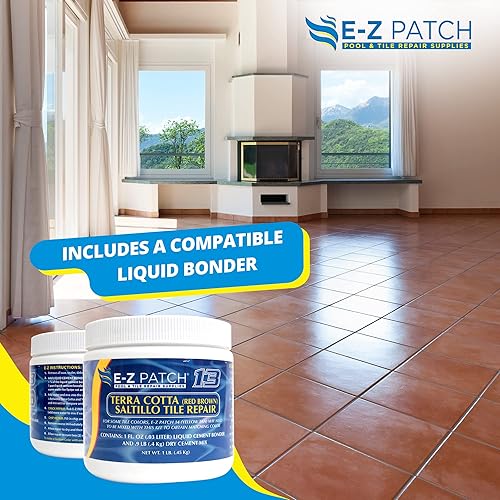 Miniatura 5 de 13 Kit de reparación de azulejos Saltillo, relleno de azulejos terracota para bricolaje (rojo-marrón, 1 libra)