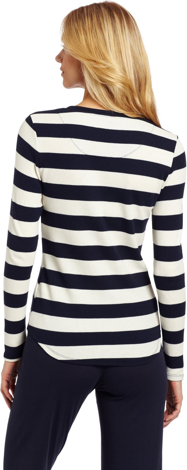 Nautica Sleepwear Women's Striped Henley