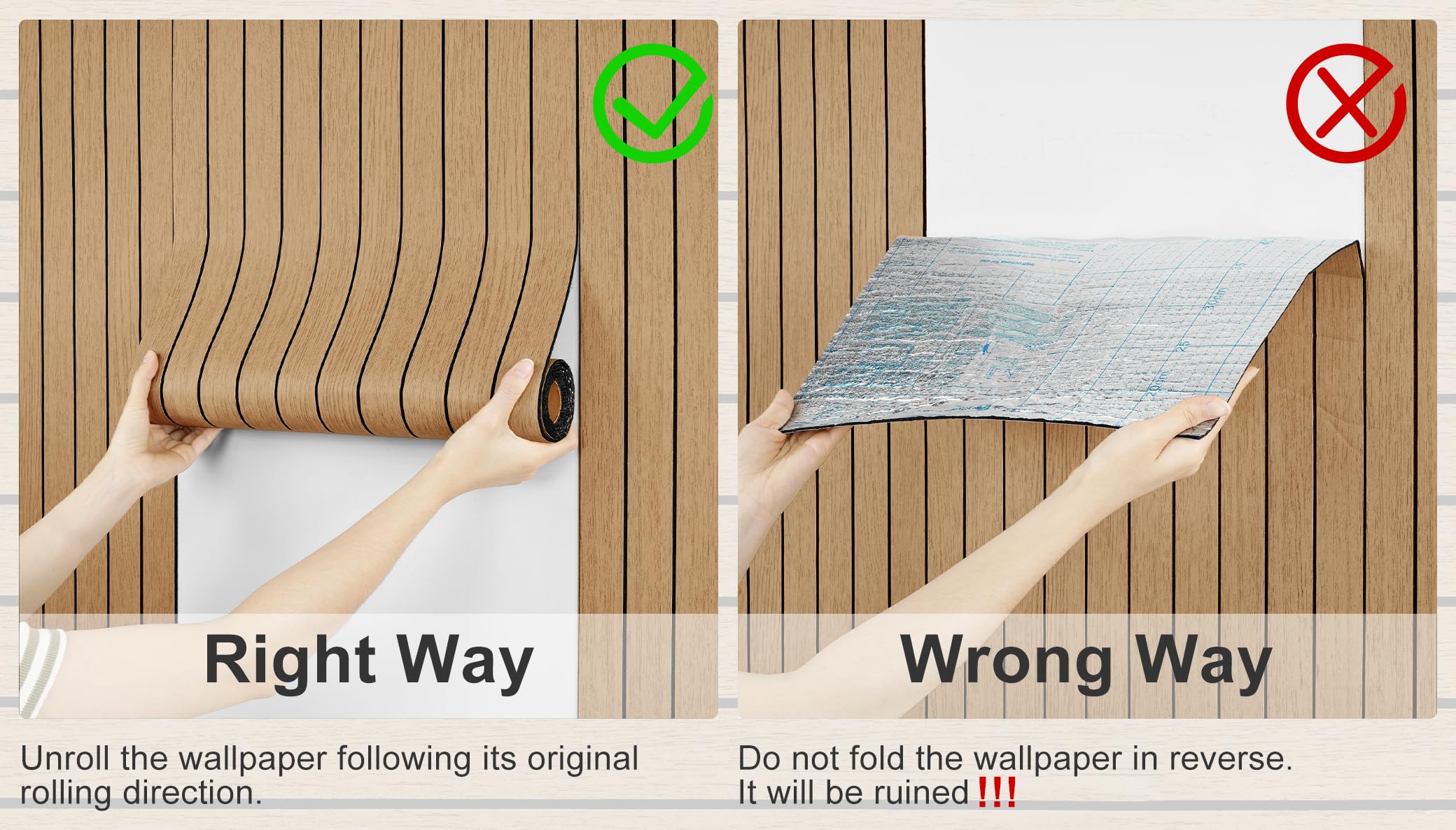 Panel de listones de madera marrón para pared, paneles de espuma