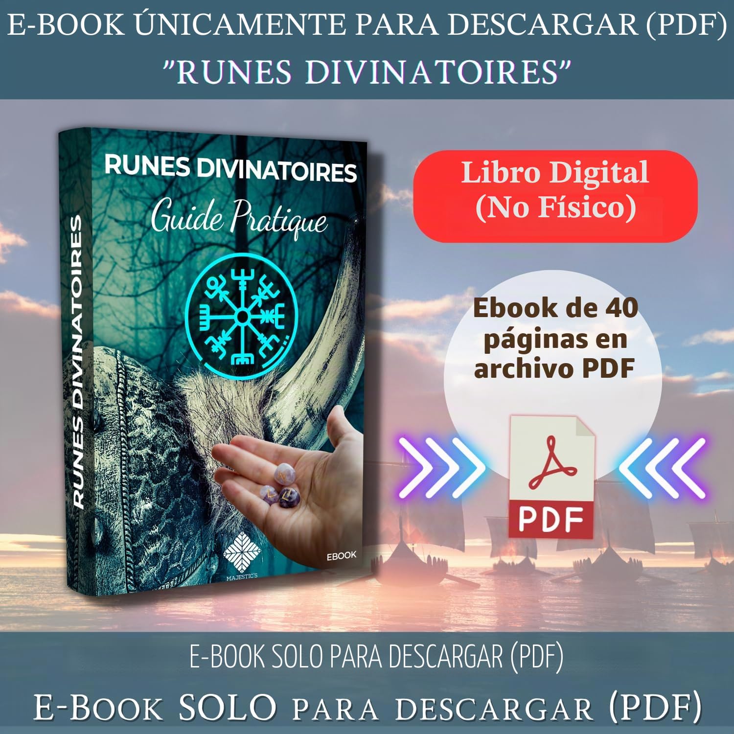 Runes - Pack de 25 runas de obsidiana grabadas (2 cm x 1 cm) + bolsa negra + libro práctico (PDF) – Alfabeto futhark perfecto para adivinación, visión