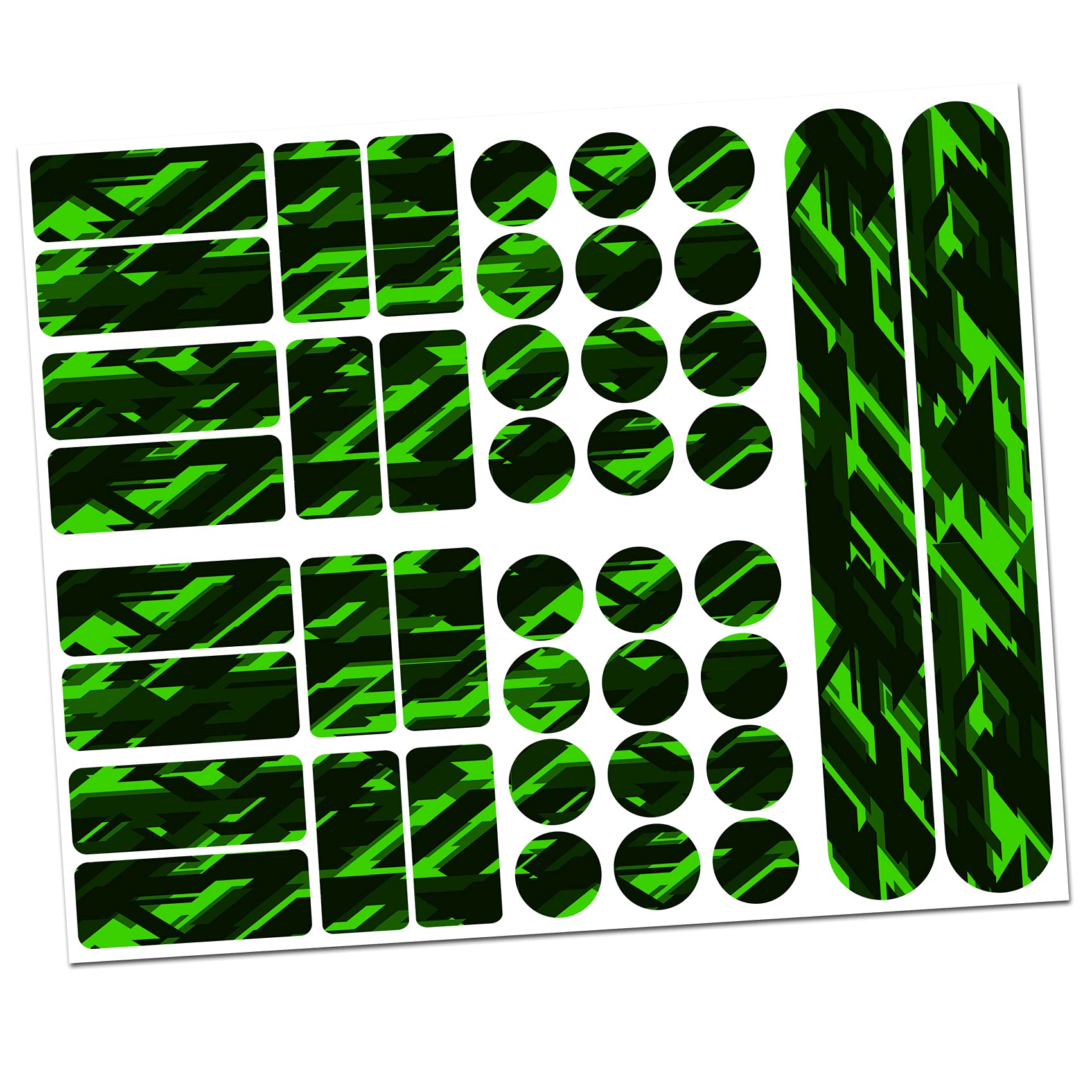 Finest Folia 34-Piece Bicycle Frame Protective Film Sticker MTB BMX Chain Paint Protection Film (11 Future Neon Green)