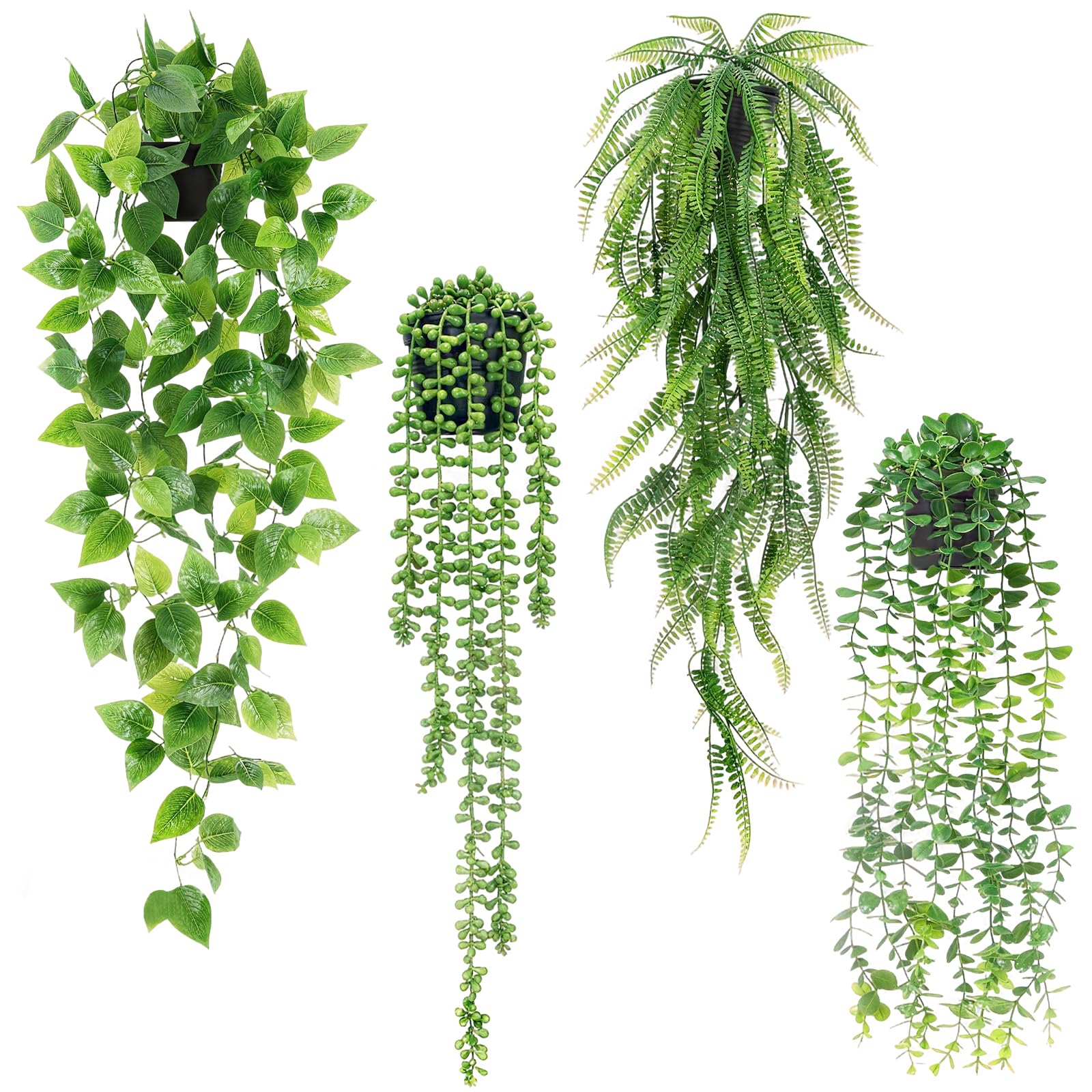 lot 4 plantes artificielles tombantes