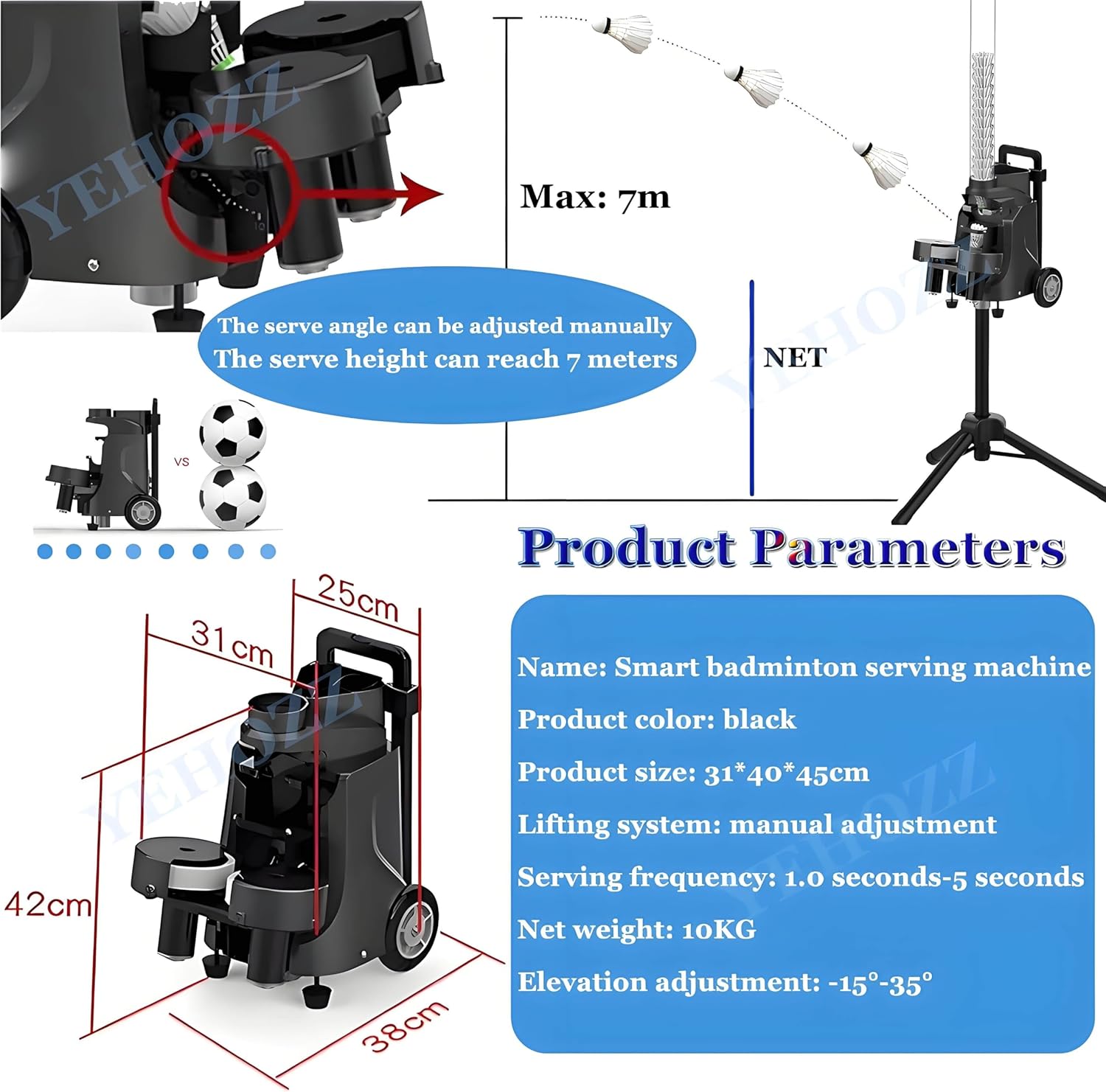 Portable Mini Badminton Training Machine, Smart APP-Controlled Battery Feeder, Adjustable Height Shuttlecock Dispenser, Ideal for Teenagers and Beginners, Perfect for Practice