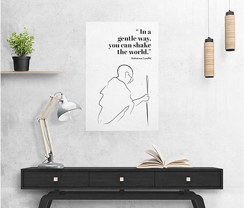 Miniatura 3 de FESOGO In A Gentle Way You Can Shake The World Mahatma Gandhi - Arte de pared con texto en inglés "In A Gentle Way You Can Shake The World" - Arte