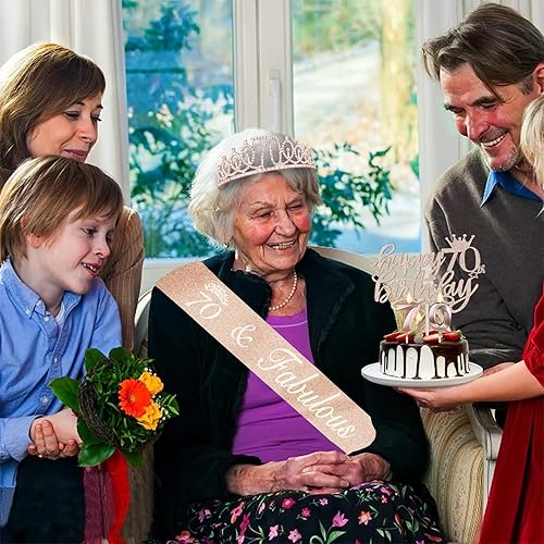 Miniatura 151 de Decoraciones de cumpleaños número 17 para niña, incluyendo tiara y banda de cumpleaños de 17, decoración para pastel y velas, globos de números