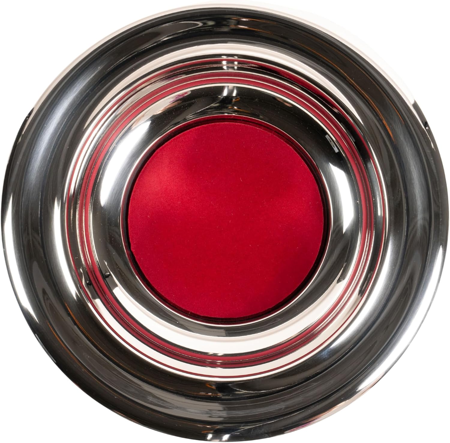 BROADMAN CHURCH SUPPLIES RemembranceWare Offering Plate, Silver with Red Felt