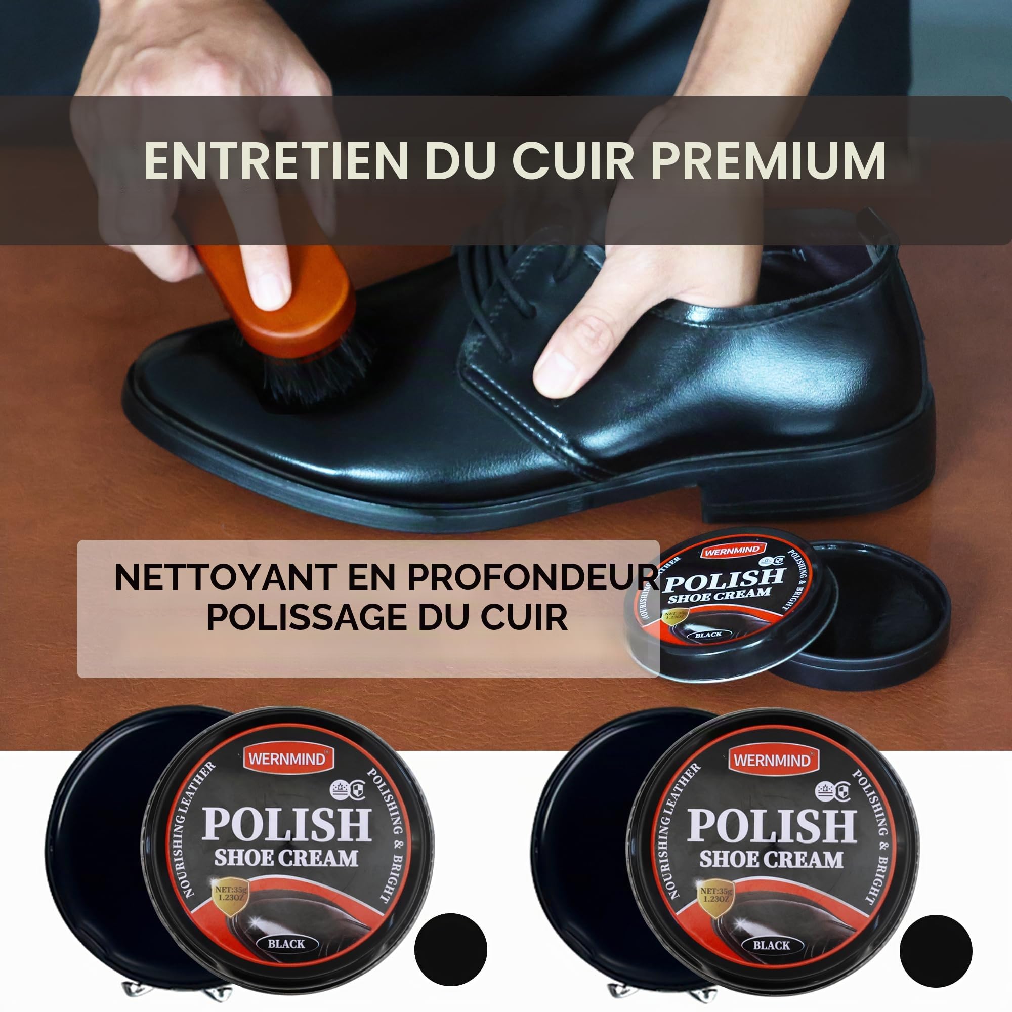 Cirage Noir Marron Incolore Kit De Cirage Chaussures Cuir Chaussure Cirage Marron CrèMe