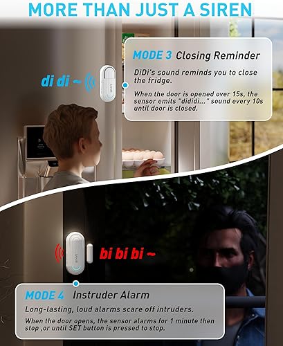 Miniatura 4 de Sanjie Alarmas de puerta para seguridad de los niñosseguridad del hogardemencia, alarma de puerta de piscina inalámbrica, 4 modos de funcionamiento,