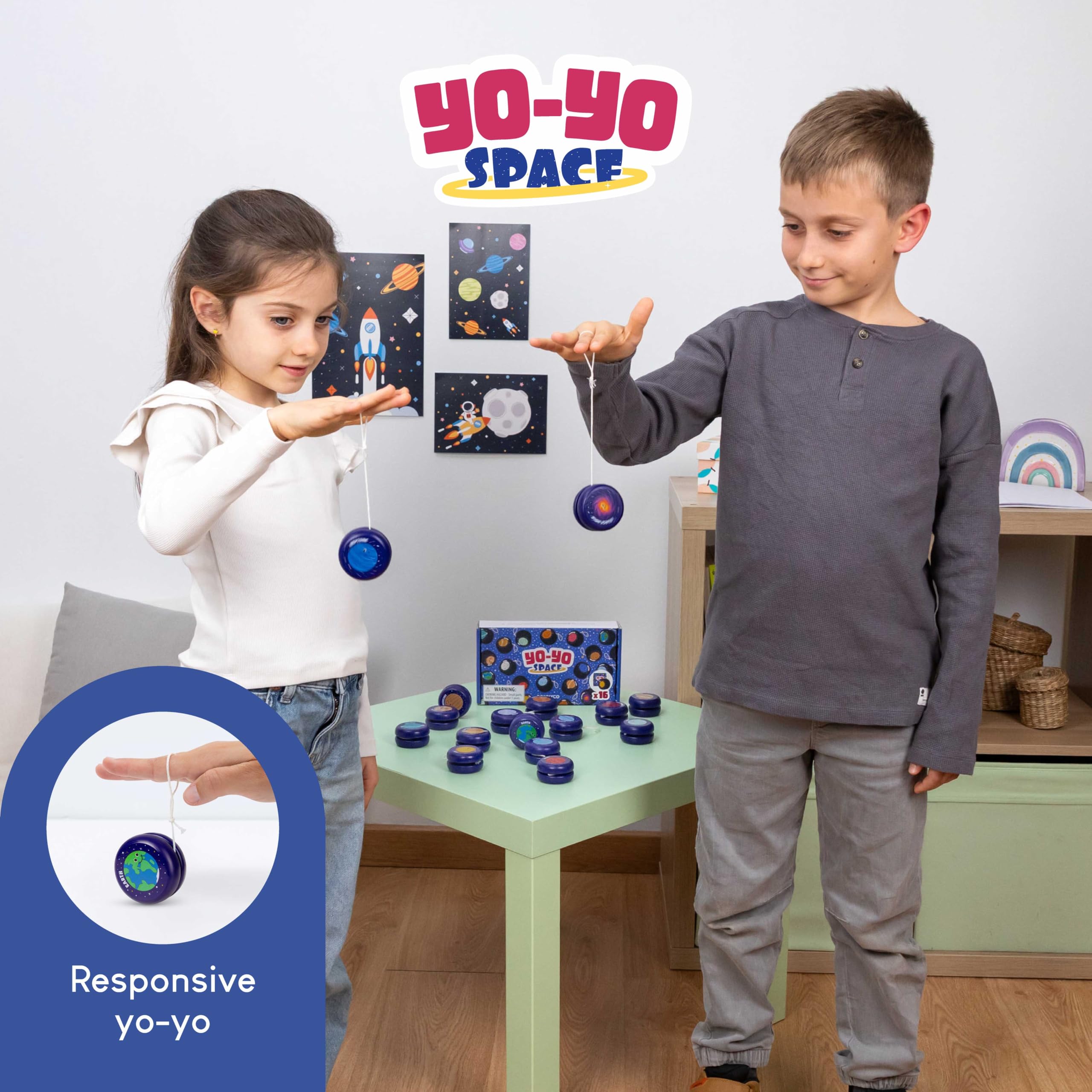 Amazon.com: BONNYCO Yo Yo for Kids Pack 16 Space Kids Party Favors