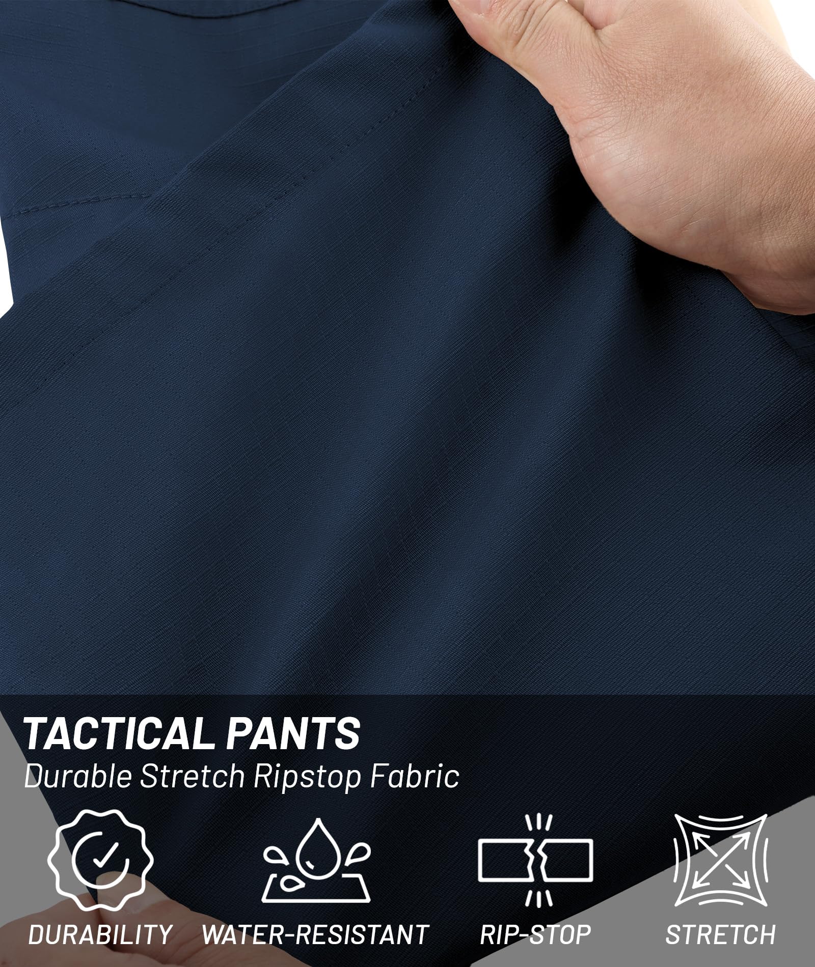ZITY Pantalon de Travail Robuste pour Homme - Pantalon Cargo Extensible - Pantalon Tactique de sécurité avec Plusieurs Poches - Taille Semi-élastique