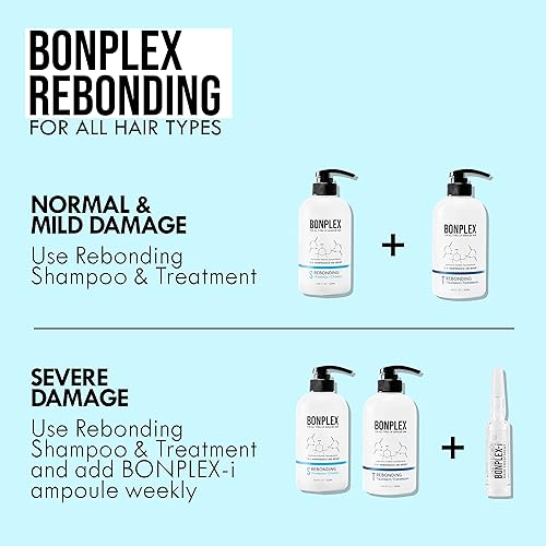 Miniatura 9 de BONPLEX Champú Rebonding para todo tipo de cabello  Cabello dañado y seco  Dimaleato de cistamina  Reconecta los enlaces de disulfuro roto dañados