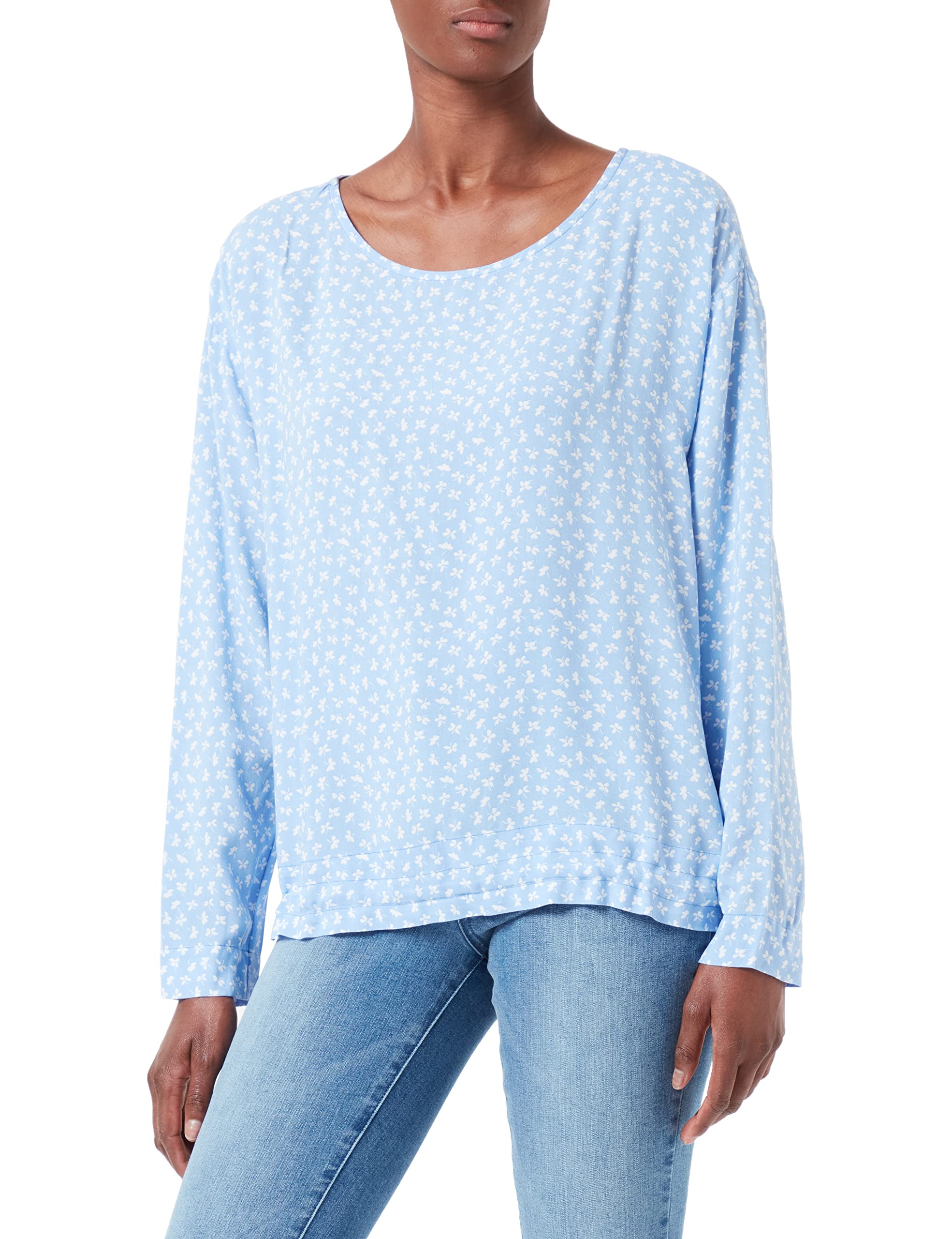 LTB Jeans Women's Bodica Blouse, Vista Blue White Flowers 12856, S