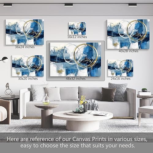 Miniatura 14 de Lienzo artístico para pared, pinturas de arte abstracto, fantasía azul, grafiti colorido sobre fondo blanco; decoración artística moderna para sala