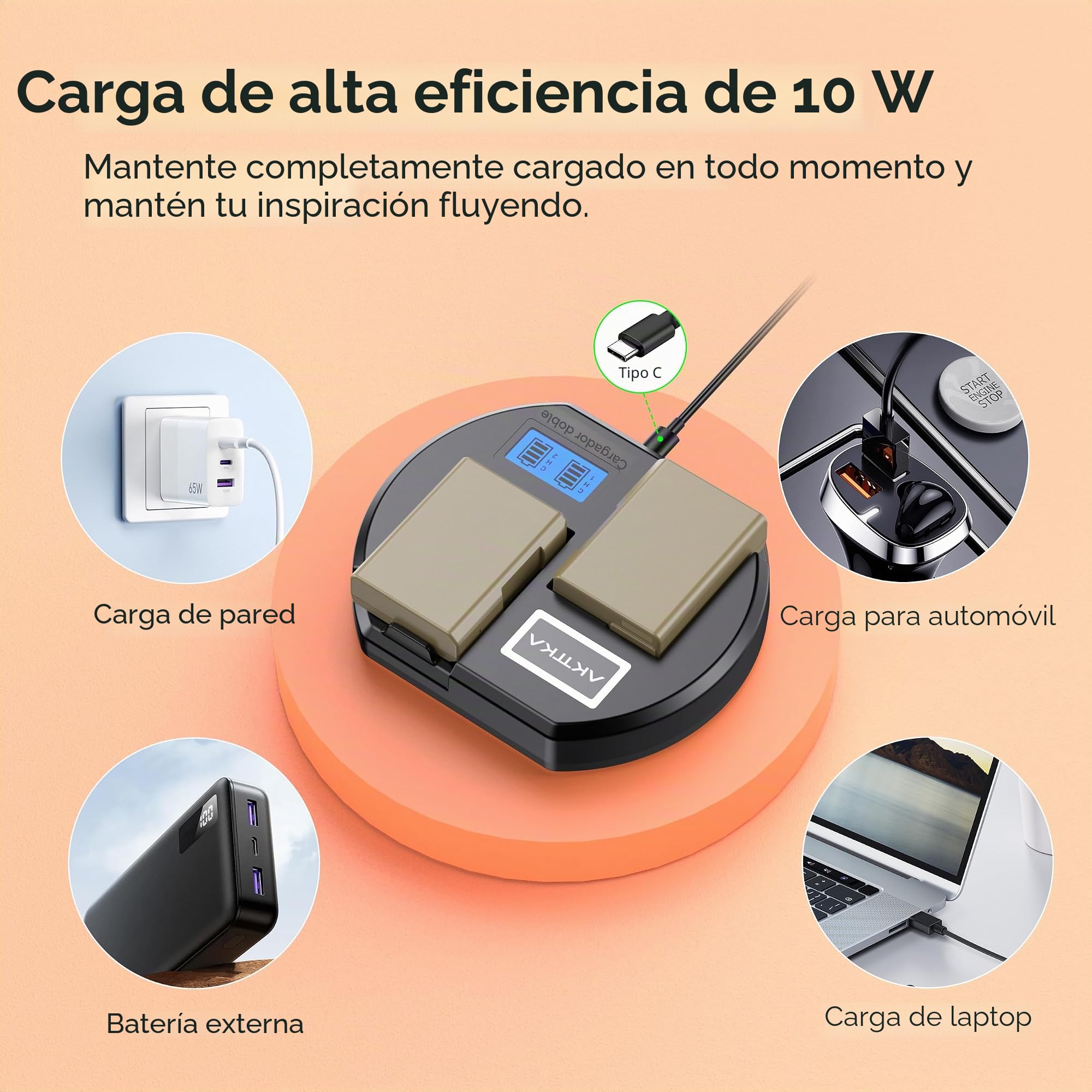 Batería EN-EL14/EL14a (Pack de 2) & Cargador Dual USB – 1680mAh Alta Capacidad para Nikon D3100/D3200/D3300/D3400/D3500, Coolpix P7000/P7100/P7700/P7800 y Más