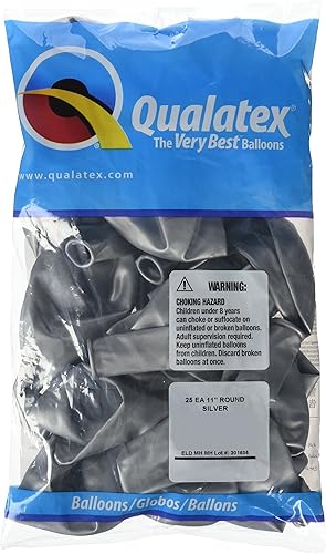 Pioneer Balloon Company - 25 globos de látex plateado metálico de 11 pulgadas