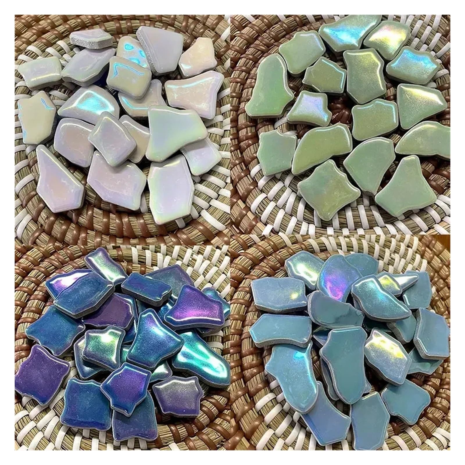 Tessere di mosaico in vetro, Tessere di mosaico irregolari in ceramica da 100 g multicolori for arti e mestieri domestici fai-da-te(Color1)