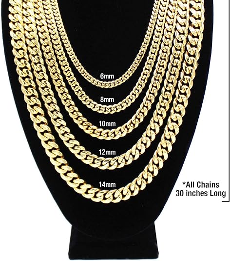 Gold Chain Necklace 12MM,Heavy 24K 