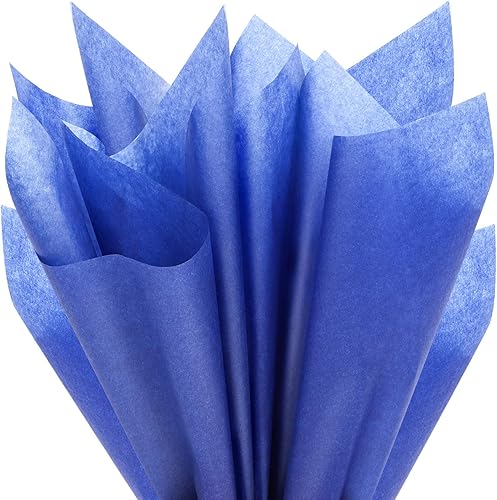 EUSOAR Papel de seda de regalo, 20 x 15 pulgadas, 500 hojas de papel de seda azul a granel, para manualidades, fiesta de cumpleaños, graduaciones,