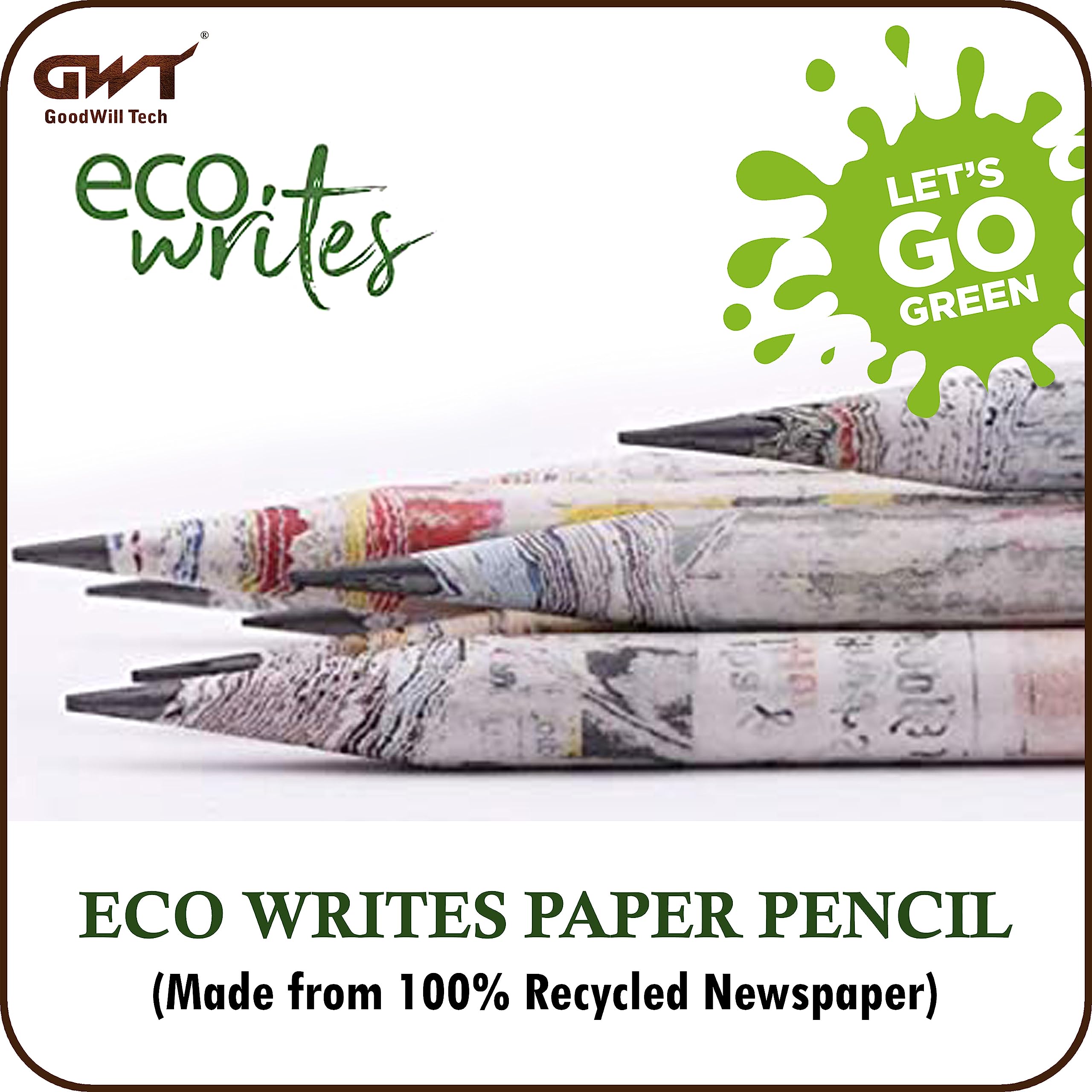 GoodWill Tech Seeds Pencil-Recycled News Paper-Eco-Friendly-Plantable Pencils Old Newspaper (Seed Pencil, 30) 4