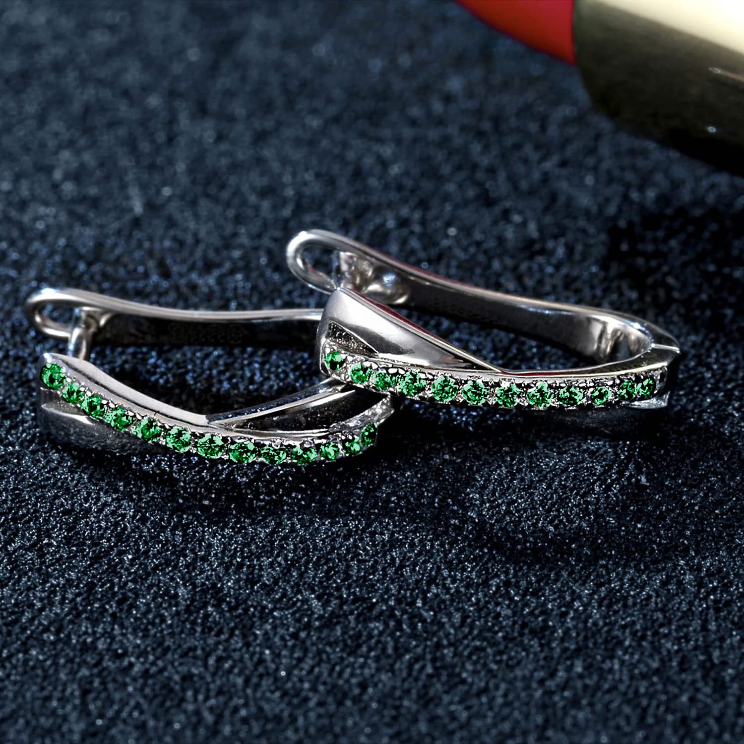 YOURDORA Donna Orecchini a Cerchio Originali in Argento 925 Zirconi Anello Contorto Idea Regalo Gioielli