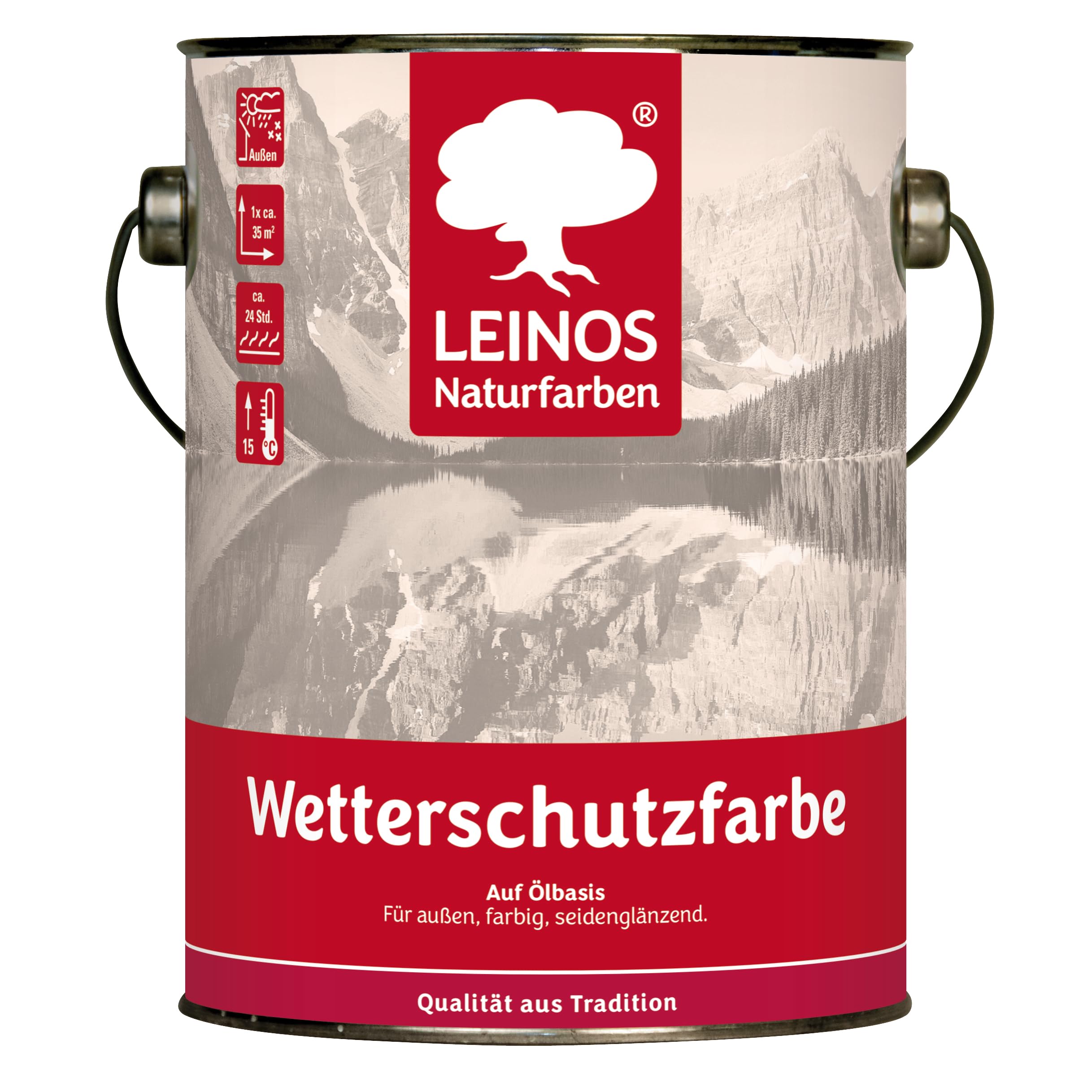 LEINOS Wetterschutzfarbe 2,5 l | Altweiß Holzlasur für Holzfassaden Fenster Gartenhäuser | wetterbeständige Deckfarbe, effektive Versiegelung, langanhaltender Schutz auf Ölbasis im Außenbereich