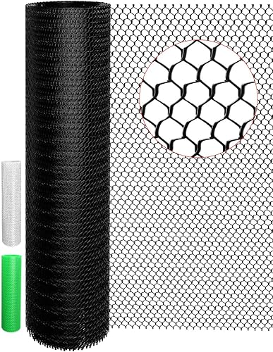 TOYPOPOR - Cercas de malla de alambre de plástico de 16 pulgadas x 15 pies, alambre hexagonal duradero de 16 pulgadas x 15 pies para perros y gatos,