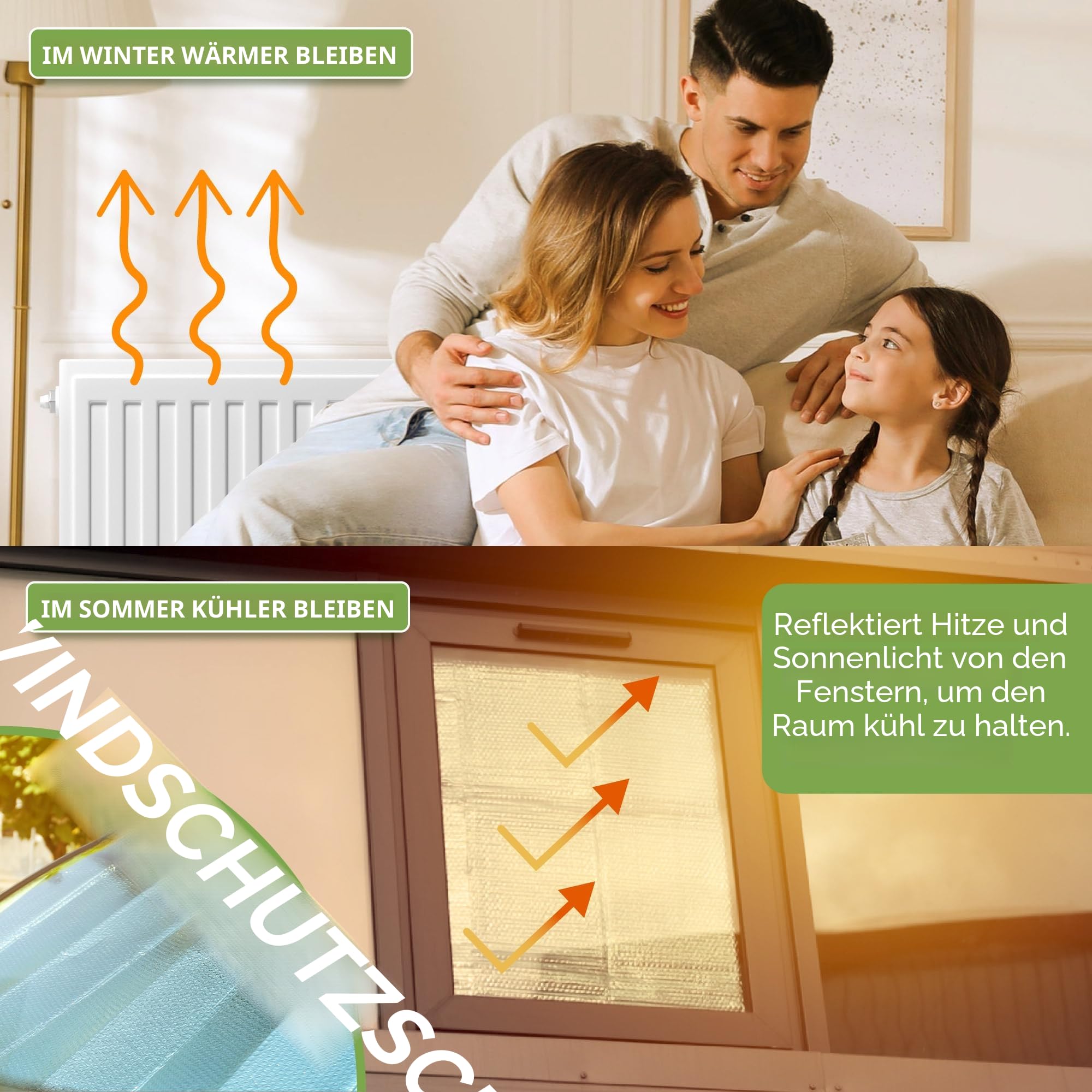 BLOSTM 10m x 60cm Heizkörper Reflexionsfolie - Isolierfolie Heizung Isolierung Wand Aluminium, Heizkörper Reflexionsplatte für Dach, Boden, Decke - Heizungsfolie Spart Energie & Geld