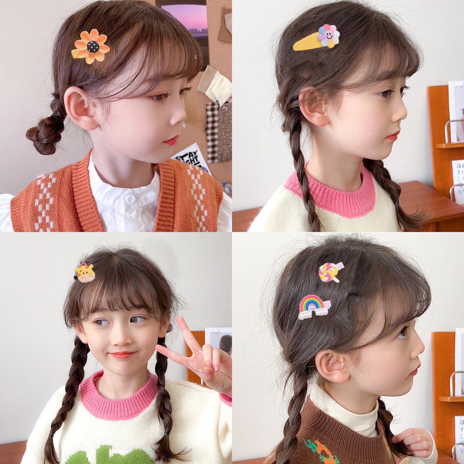 Amazon | Coollooda ヘアクリップ 子供 女の子【42点セット】前髪