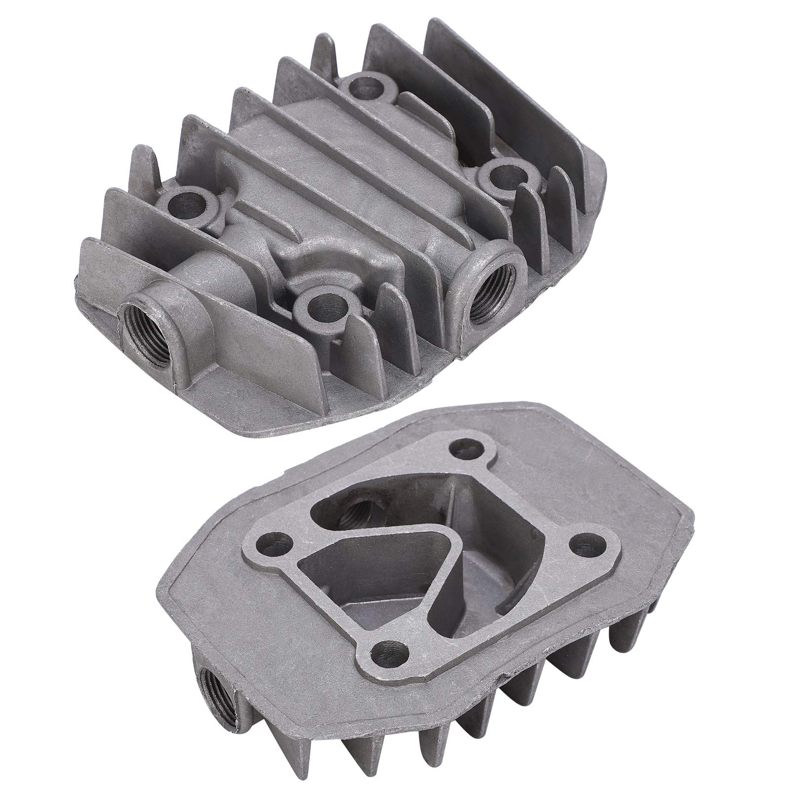 Testata Cilindro Per Compressore d'Aria in Alluminio 2 Pezzi Adatta Per Modelli 2.5P E 3P Raffreddamento Ad Aria Filettatura G3/8