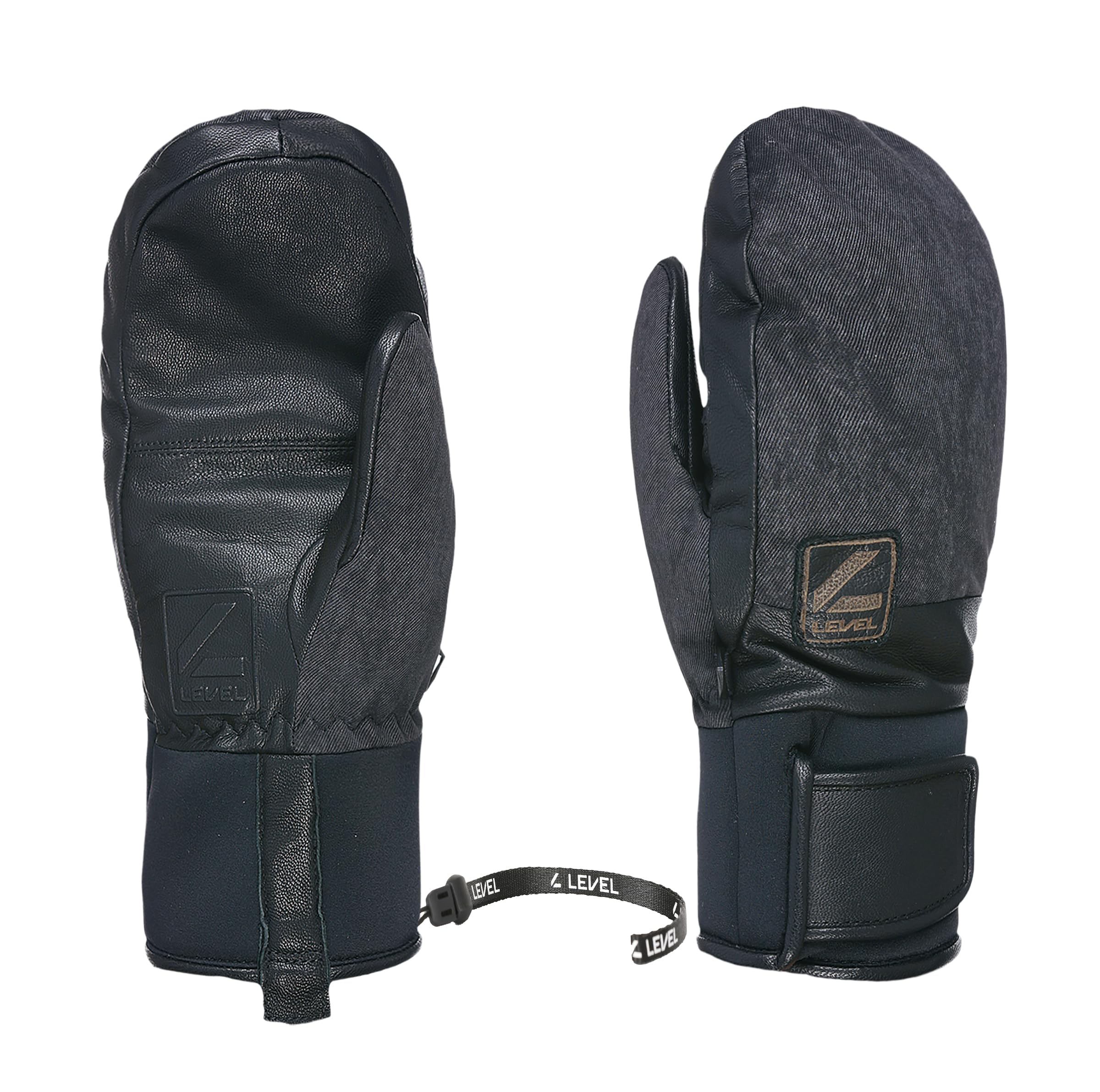 Level Rover Mitt - Moffole Snowboard e Sci Uomo in Pelle con Chiusura a Strappo, Guanti Invernali Termici Impermeabili e Traspiranti, Abbigliamento Neve per Sci e Snowboard, 1 Paio